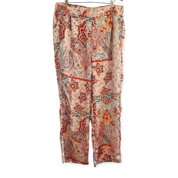 Rachel Zoe Floral Paisley Satin Pants Size XL - Picture 1 of 10